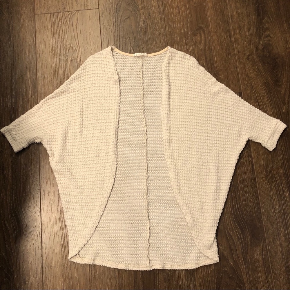 Lightweight Textured Waffle Knit Cardigan